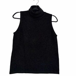 Yansi Fugel 100% Mongolian Cashmere Sleeveless Turtleneck Size Large